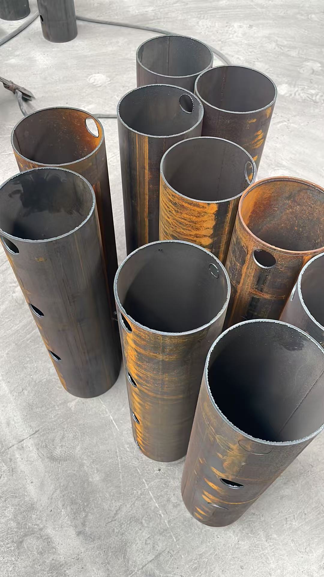Air header prefabricated steel tube parts for pulse jet cleaning
